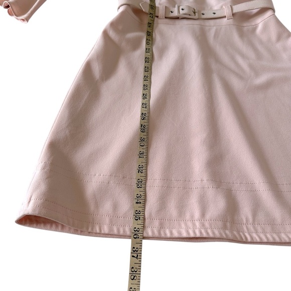 SHOSHANNA ODILA PETAL PINK CREPE FLARE SLEEVE BELTED DRESS SIZE 6 - Picture 16 of 16